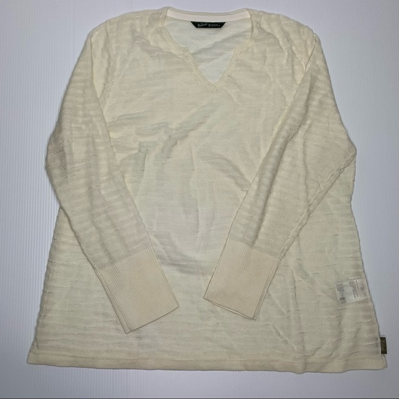 Woolrich Sweater Cream Knit 2XL V Neck Long Sleeve XXL Plus Size - Picture 4 of 9
